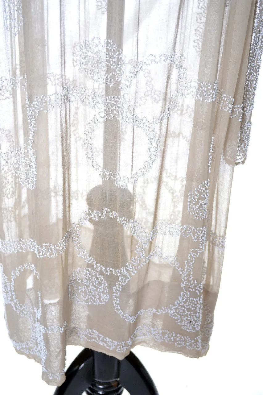 1920's Beaded Vintage Silk Flapper Dress