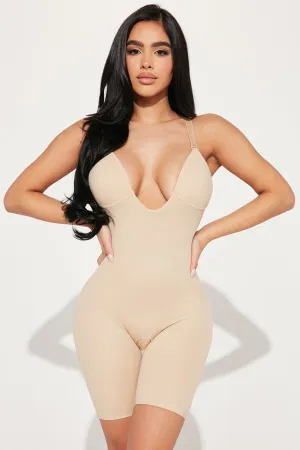 Angel Shape Sculpting Plunge Shapewear Romper - Nude