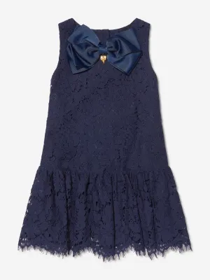 Angels Face Girls Sleeveless Lace Nel Dress in Navy