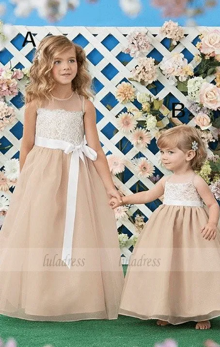 Ankle Length Flower Girl Dresses Children Birthday Dress Lace Pageant Kids Wedding Party Dresses