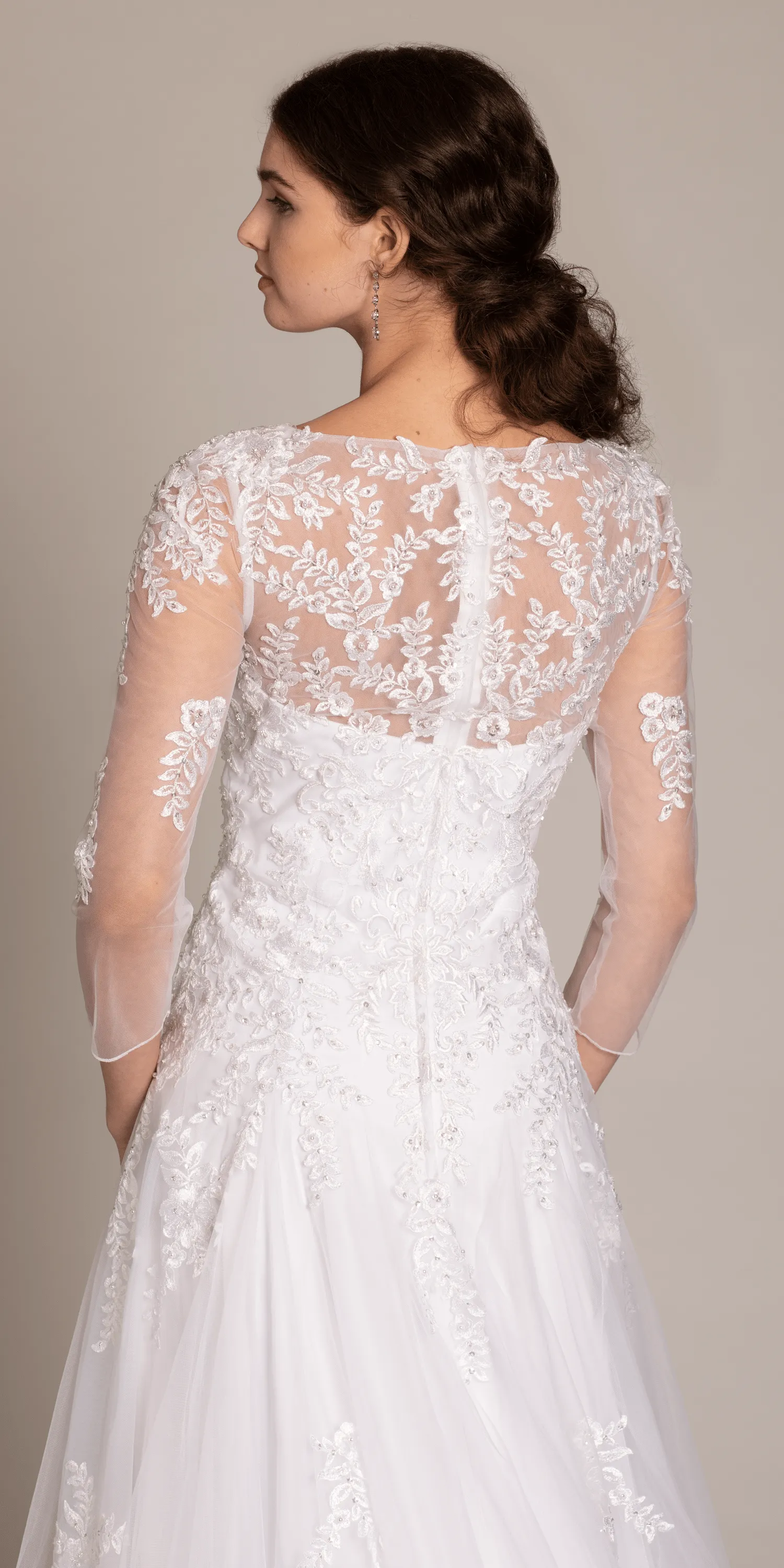 Beaded Embroidered Tulle Sweetheart A Line Dress