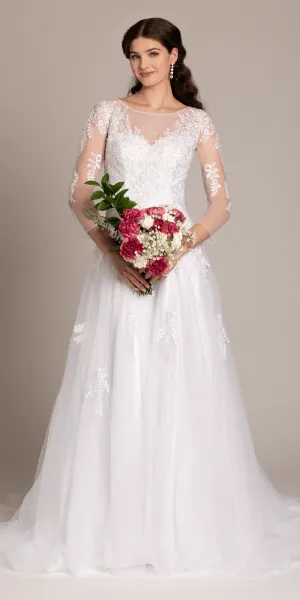 Beaded Embroidered Tulle Sweetheart A Line Dress