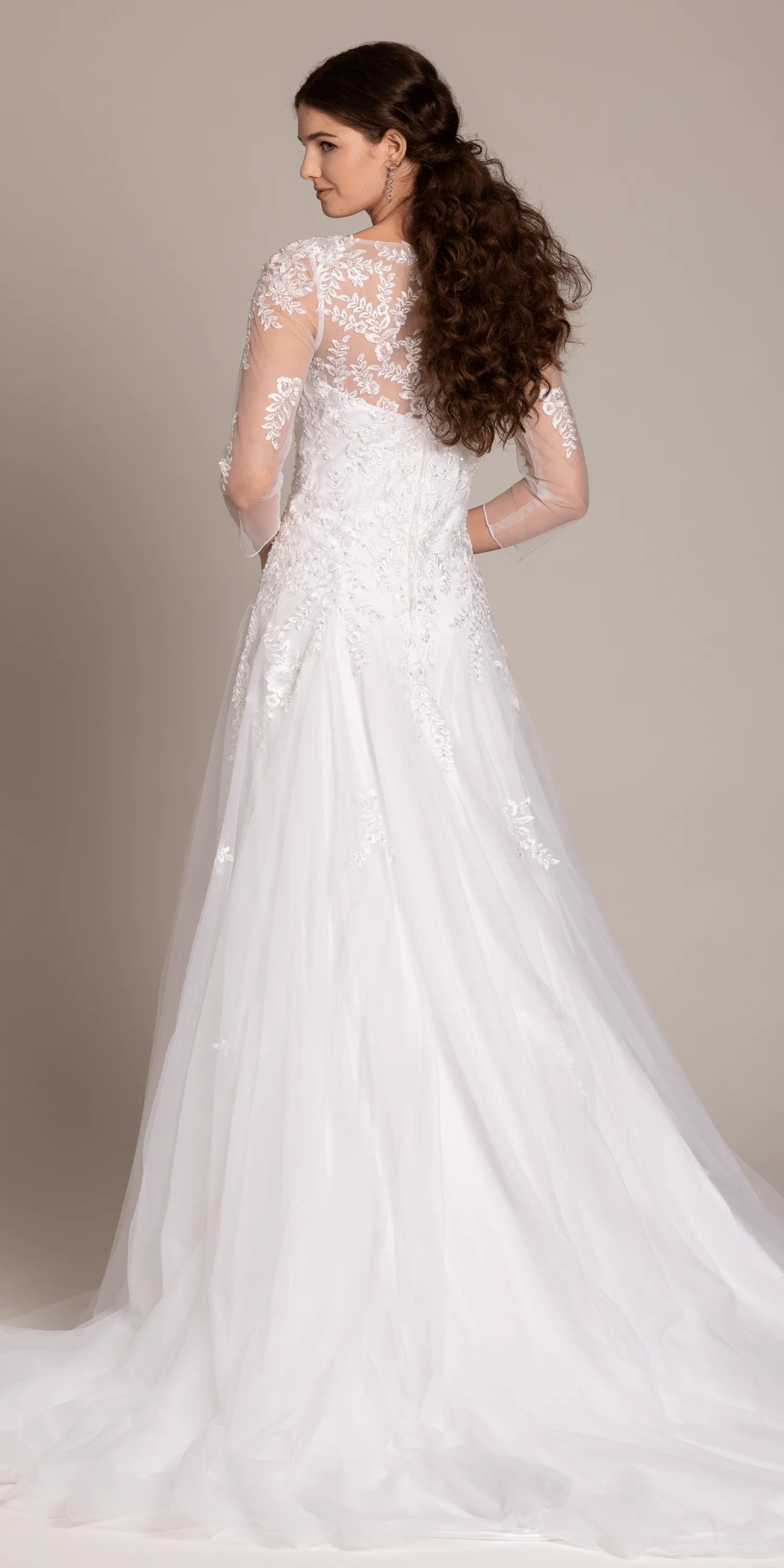 Beaded Embroidered Tulle Sweetheart A Line Dress