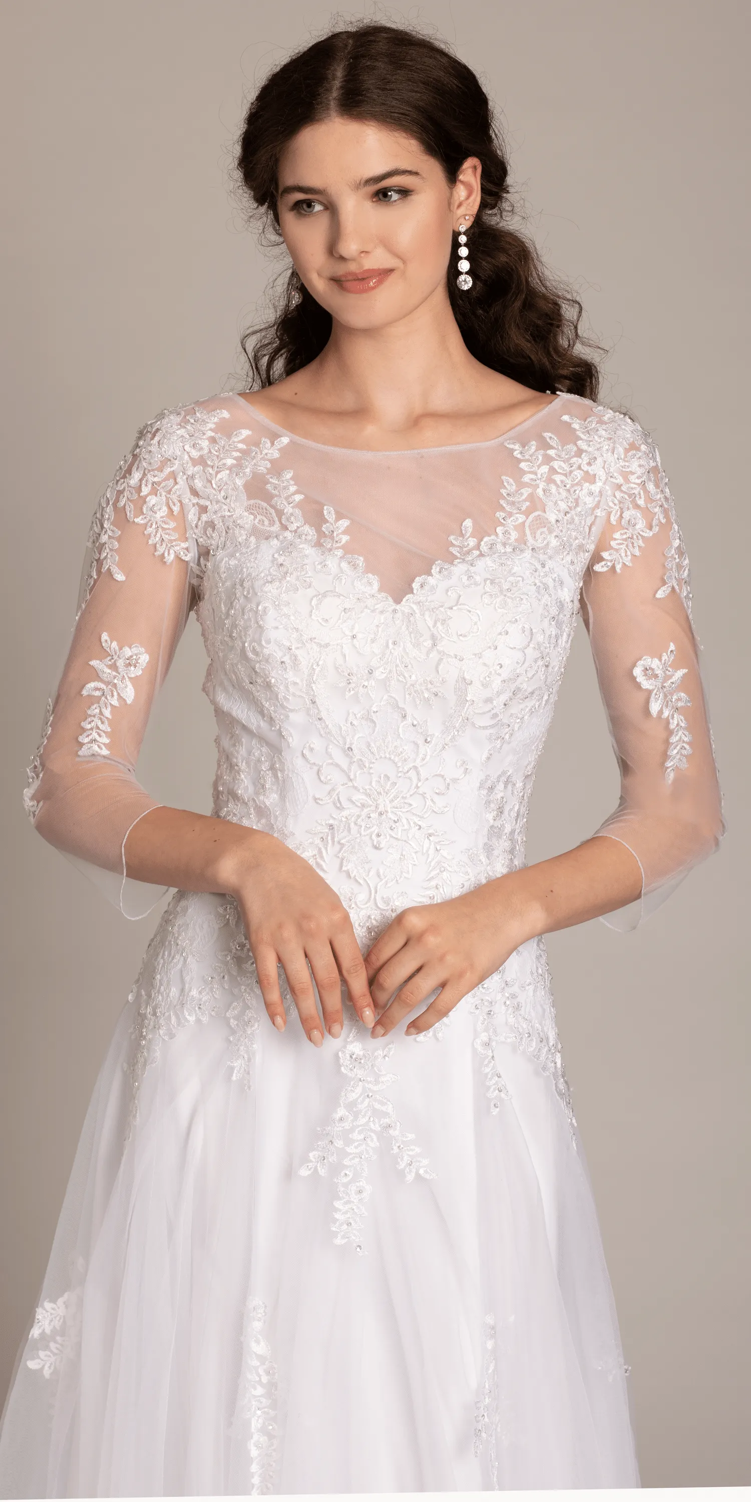 Beaded Embroidered Tulle Sweetheart A Line Dress