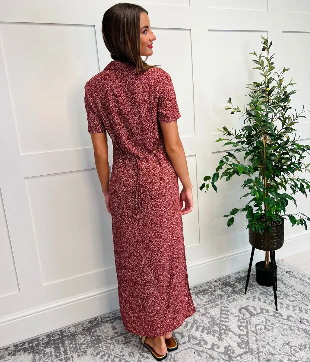 Berry Ditsy Stacey Midi Dress