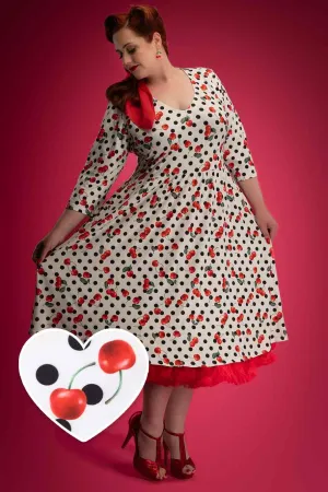 Billie Rockabilly Cherry Polka Dot Dress