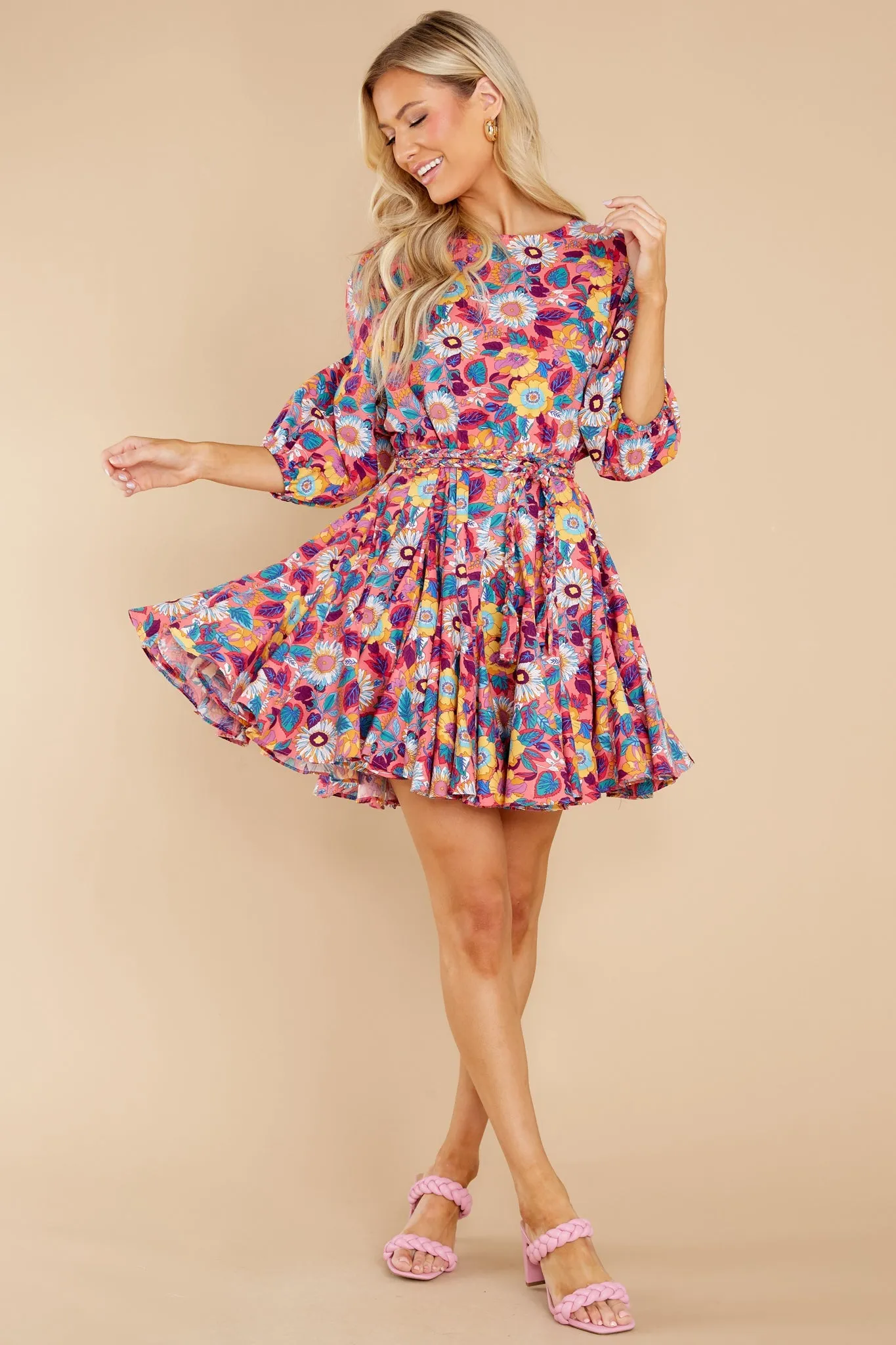 Bring Me Wildflowers Pink Floral Print Dress