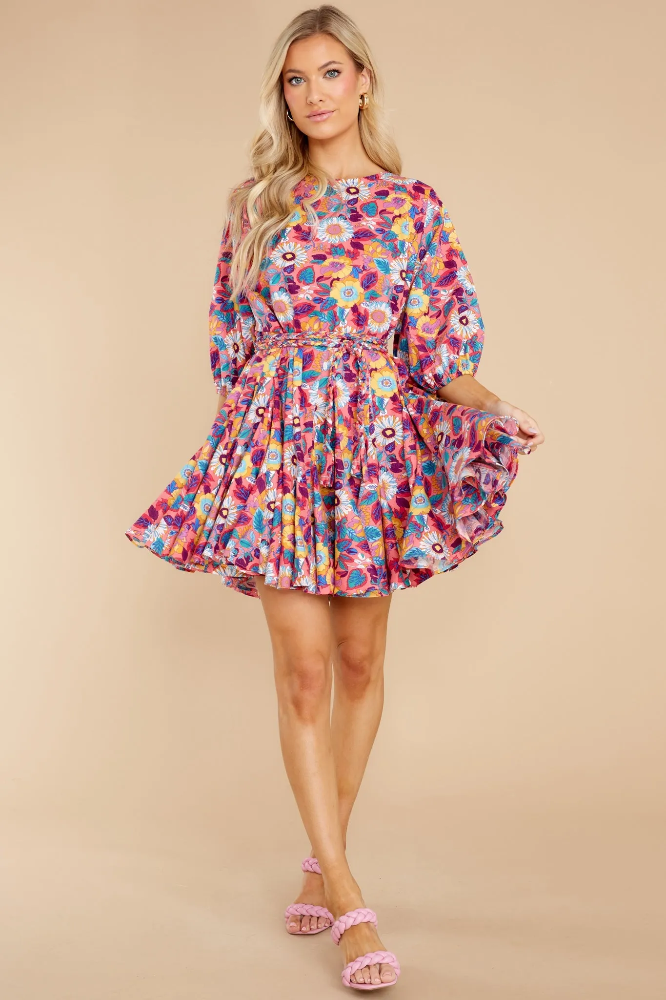 Bring Me Wildflowers Pink Floral Print Dress