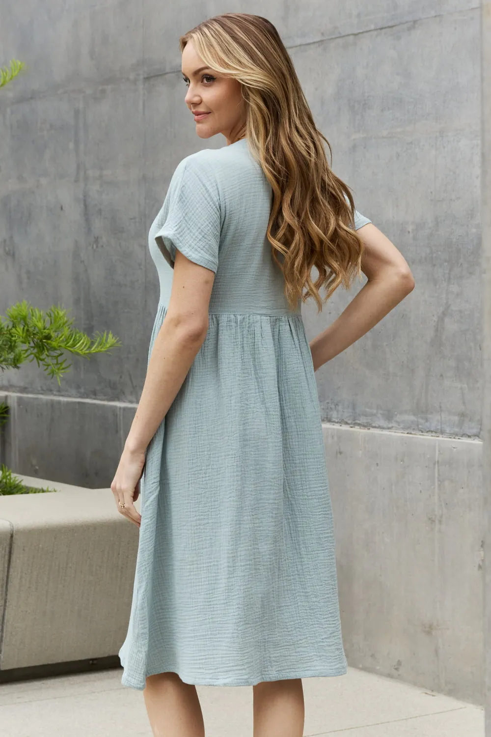 Button Down, A-Line Midi Dress