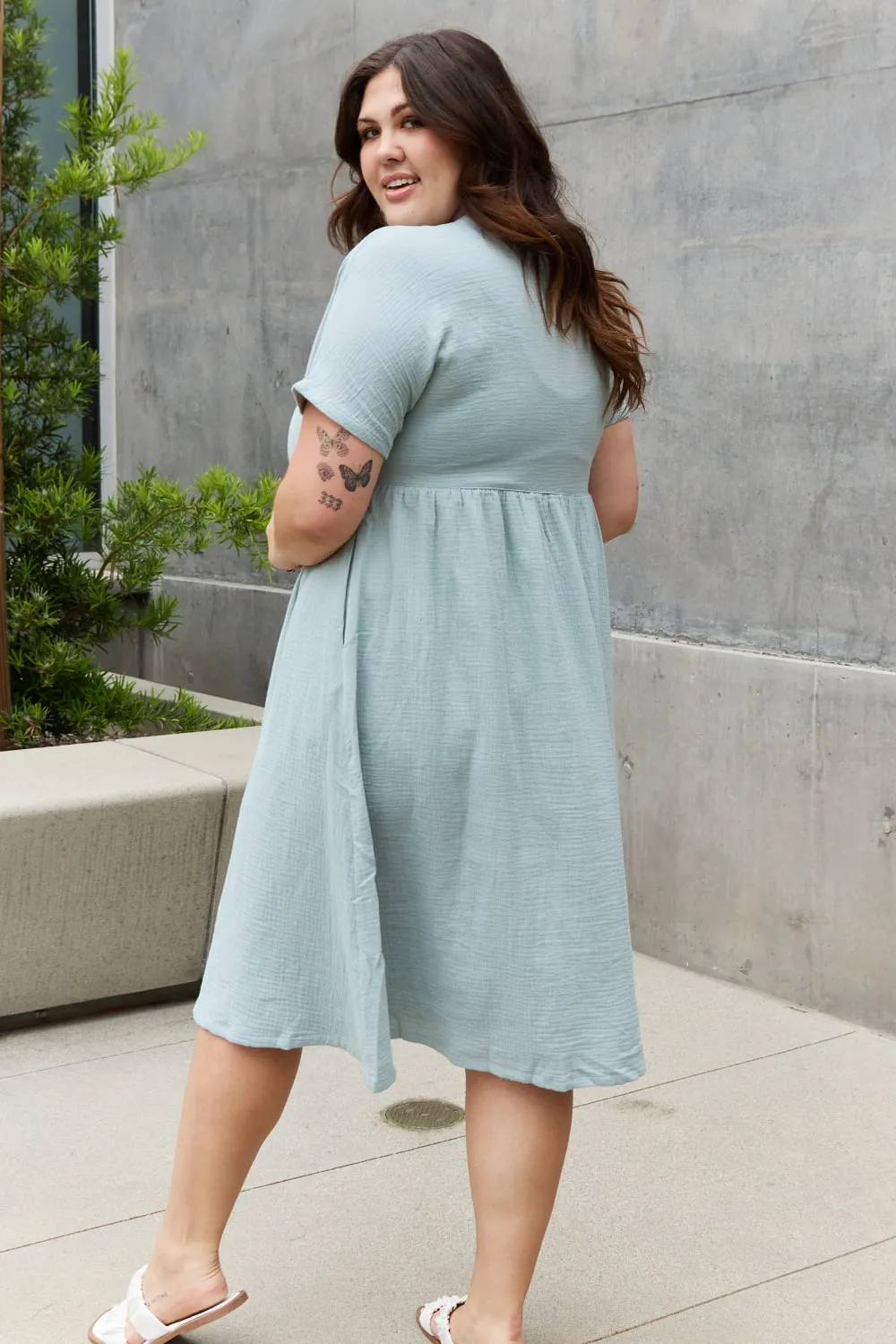 Button Down, A-Line Midi Dress