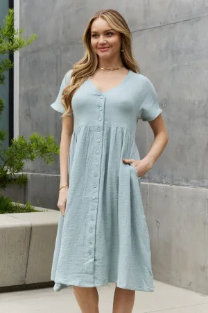 Button Down, A-Line Midi Dress