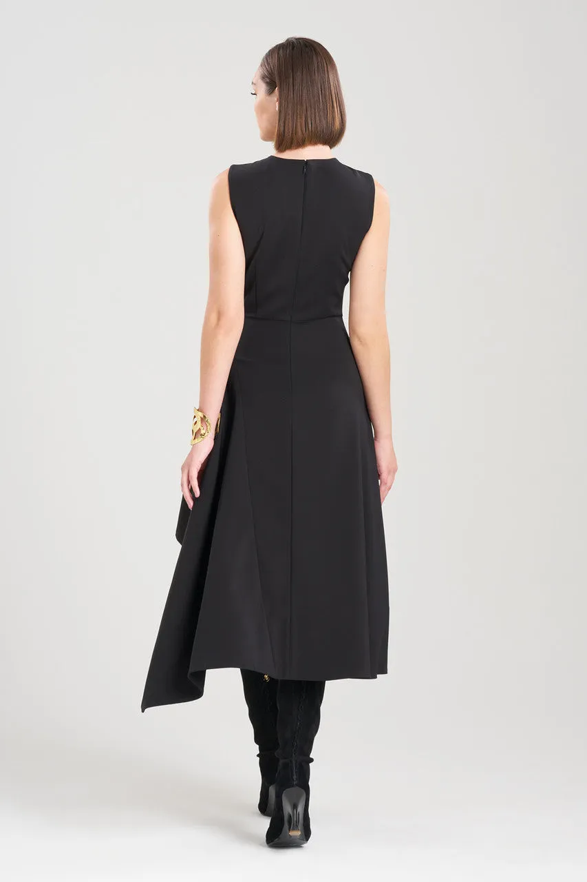 Crepe Asymmetrical Belted Dress