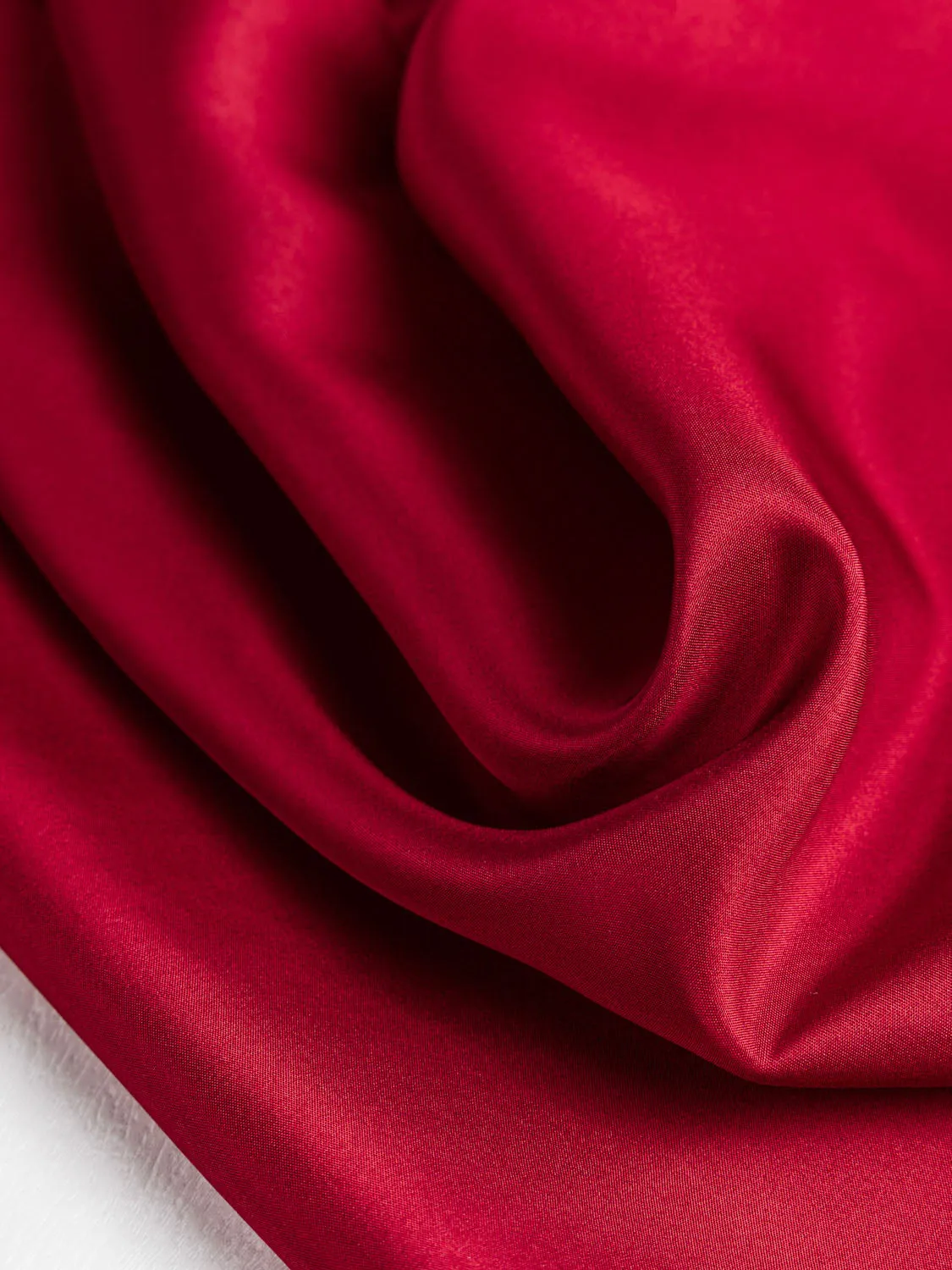 Designer Habotai Silk Deadstock - Cardinal Red - Swatch