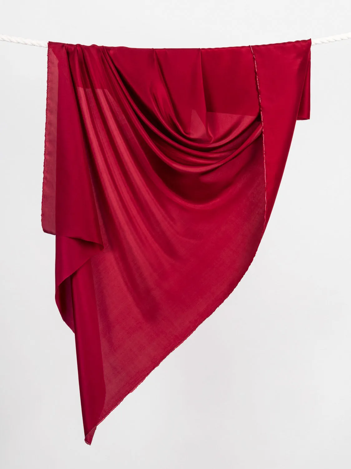 Designer Habotai Silk Deadstock - Cardinal Red - Swatch