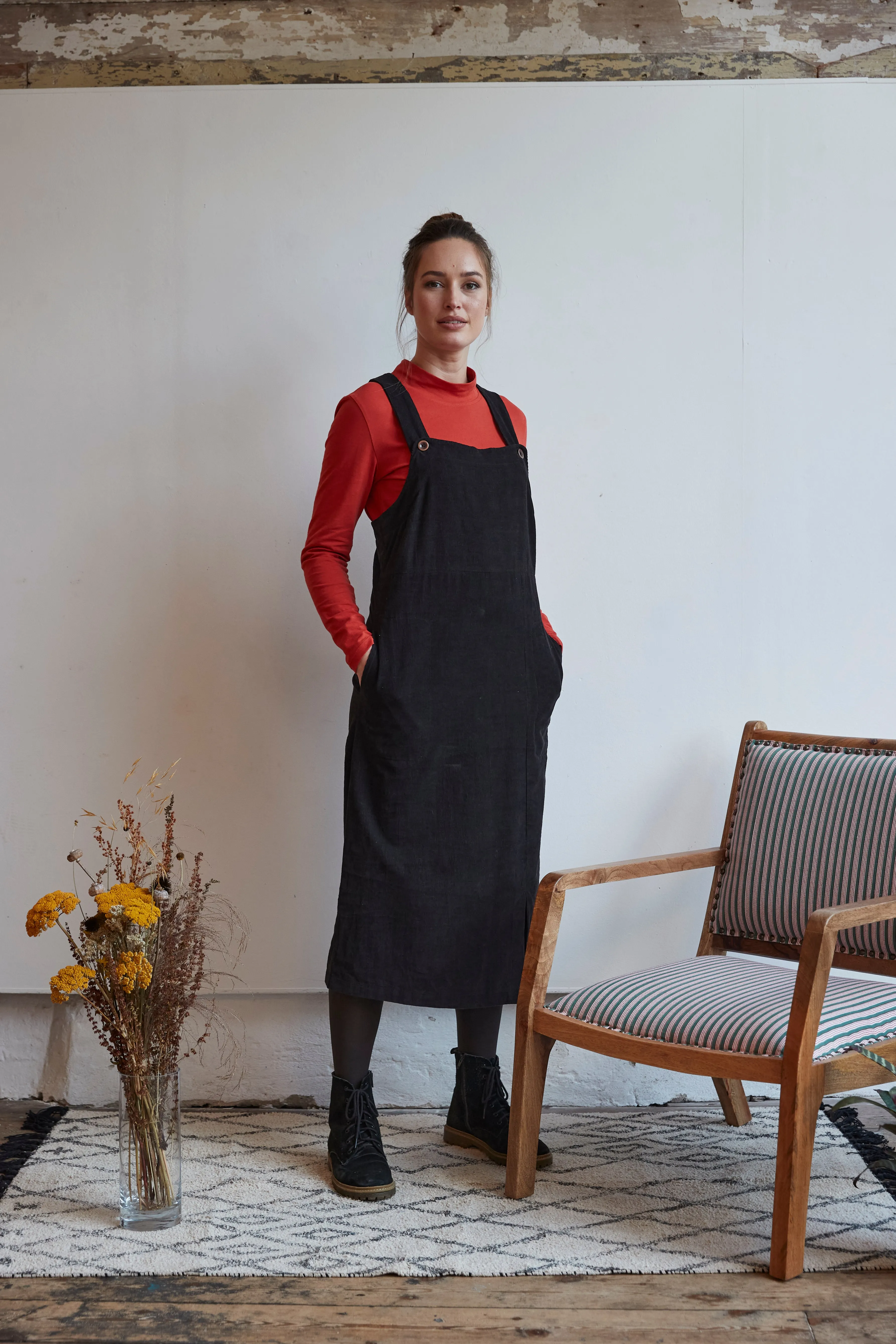 Dungarees Dress with Split