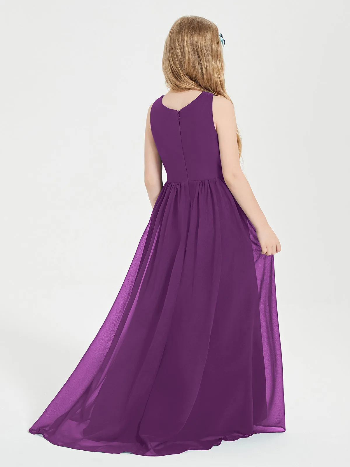 Exquisite Asymmetrical Junior Bridesmaid Dresses Scoop Neck Grape