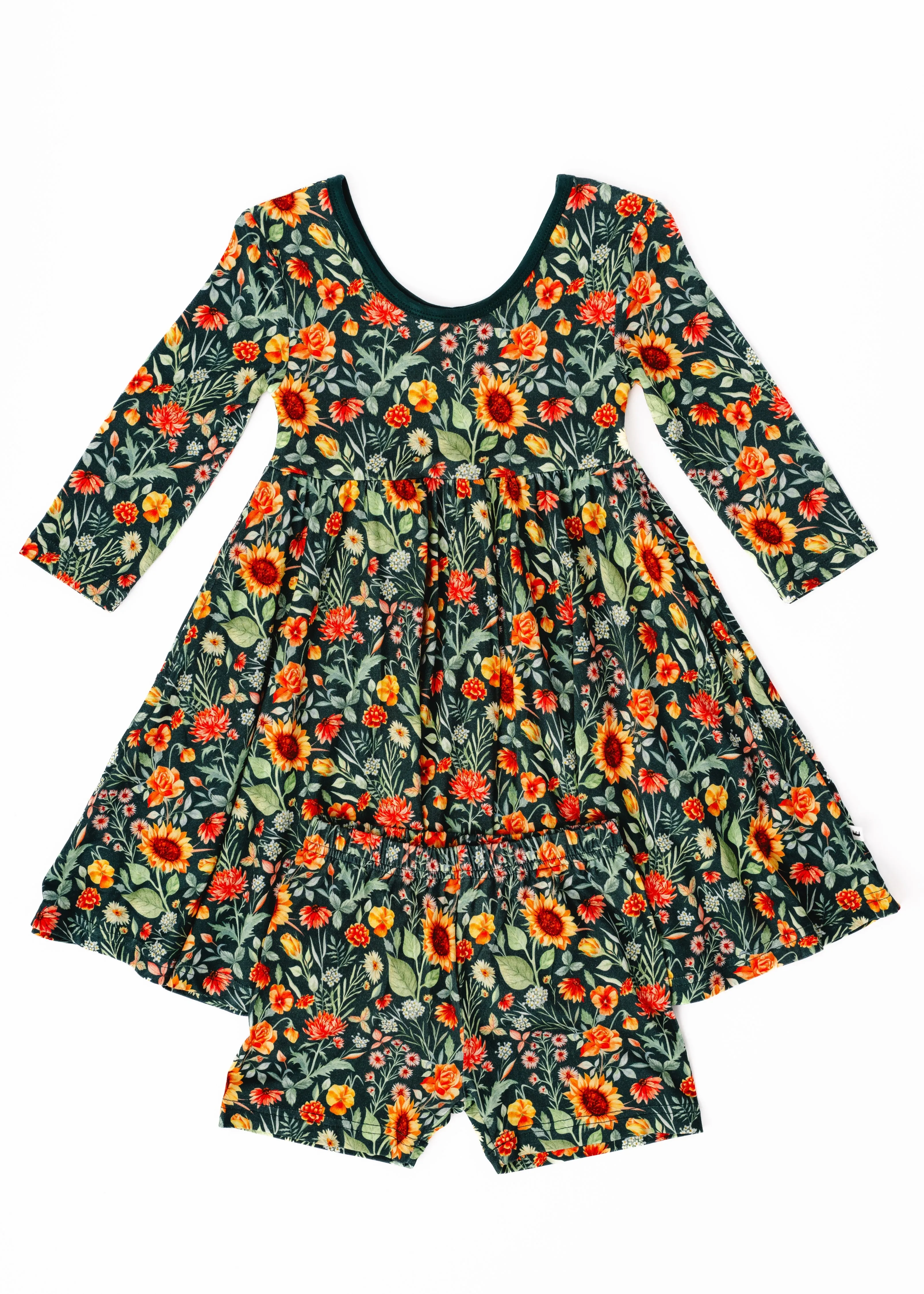 Flower Field Long Sleeve Twirl Dress