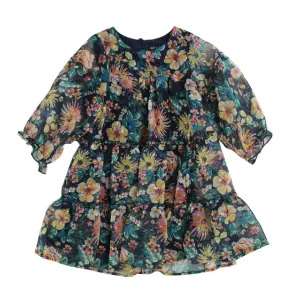 Girls Long-sleeved FLORAL MESH DRESS