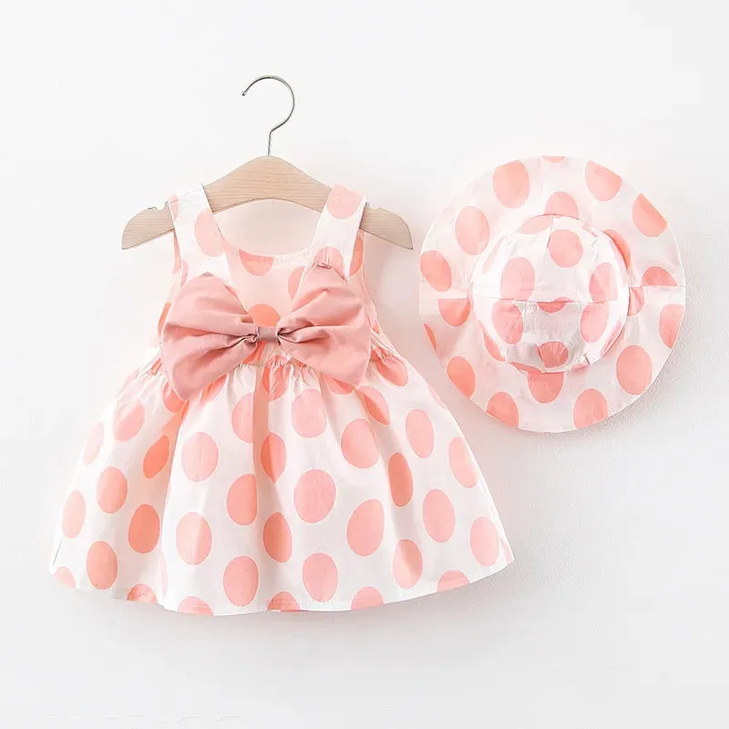 Girls Summer Fashion Dress & Hat Set