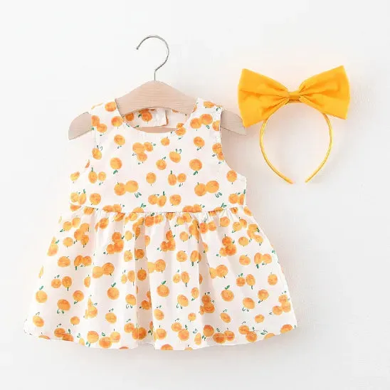 Girls Summer Fashion Dress & Hat Set