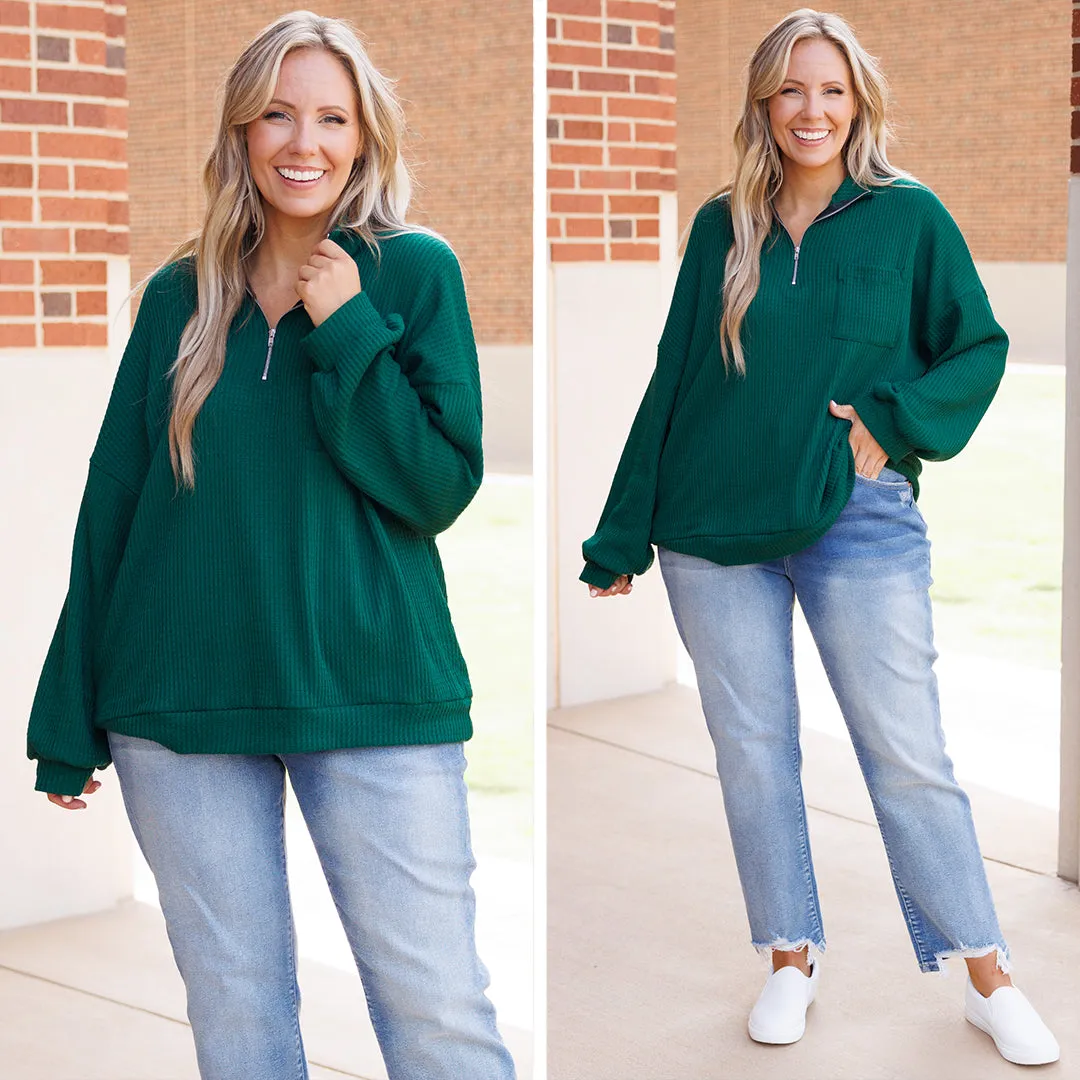 Have Courage Pullover, Hunter Green