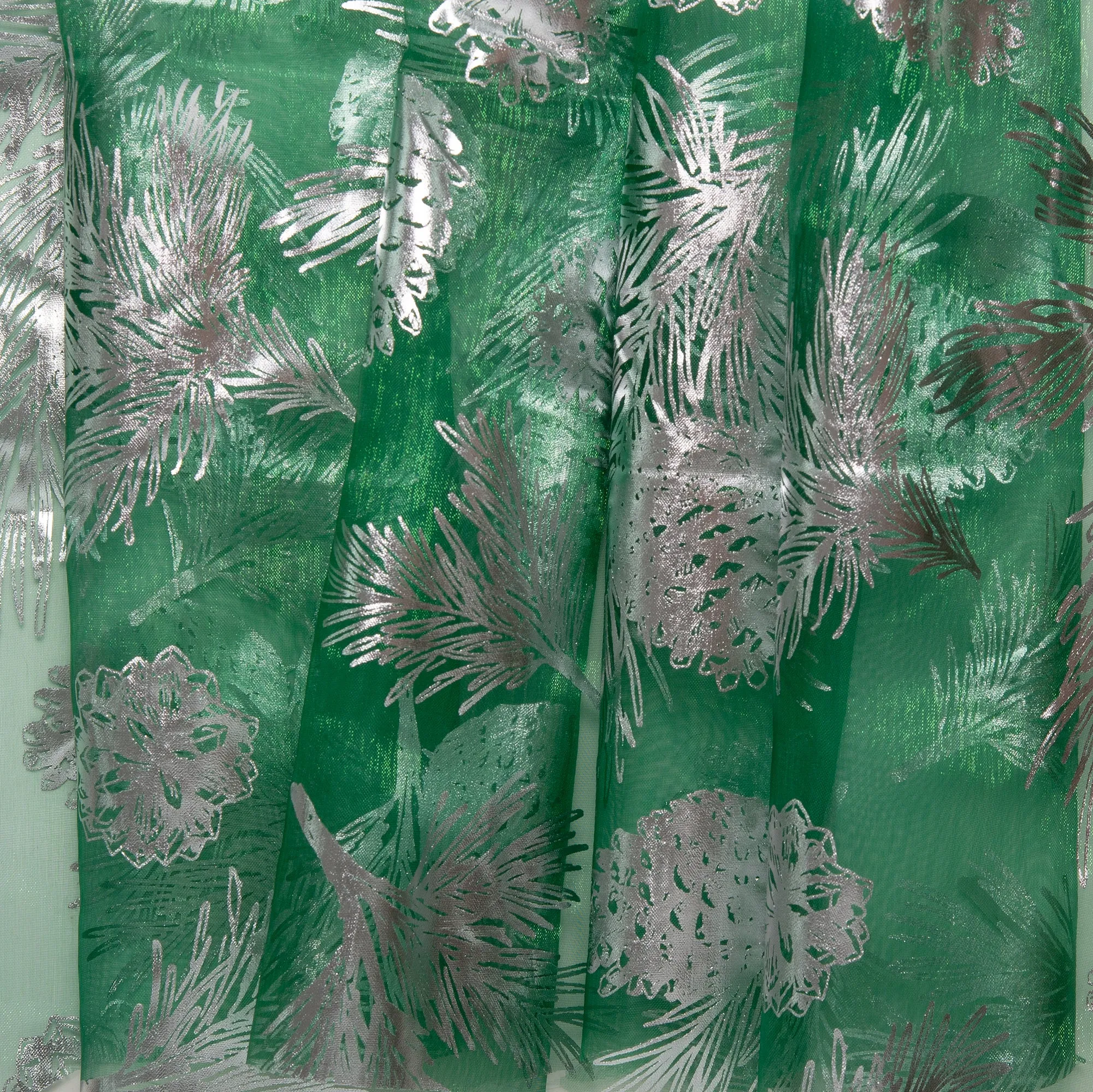 Holiday Organza Foil - Pine cone - Green