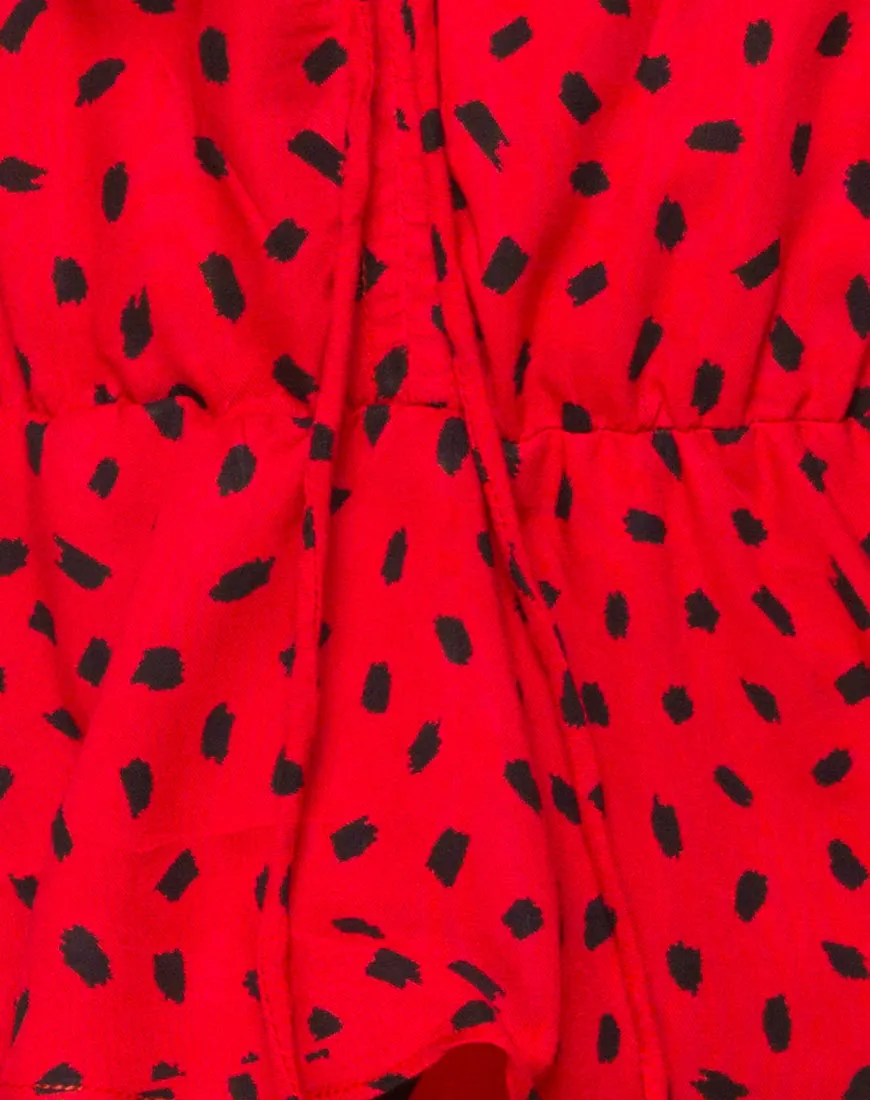 Kepsibelle Dress in Mini Diana Dot Red and Black