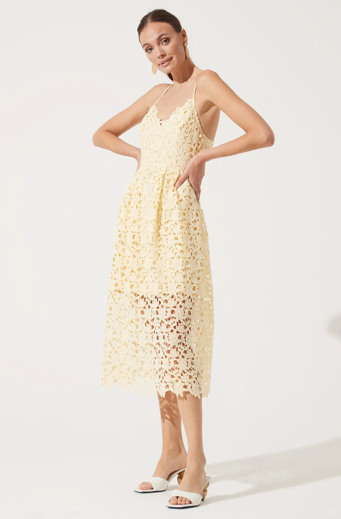 Lace A Line Midi Dress