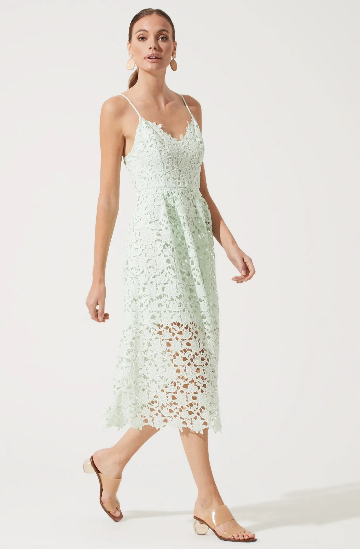 Lace A Line Midi Dress