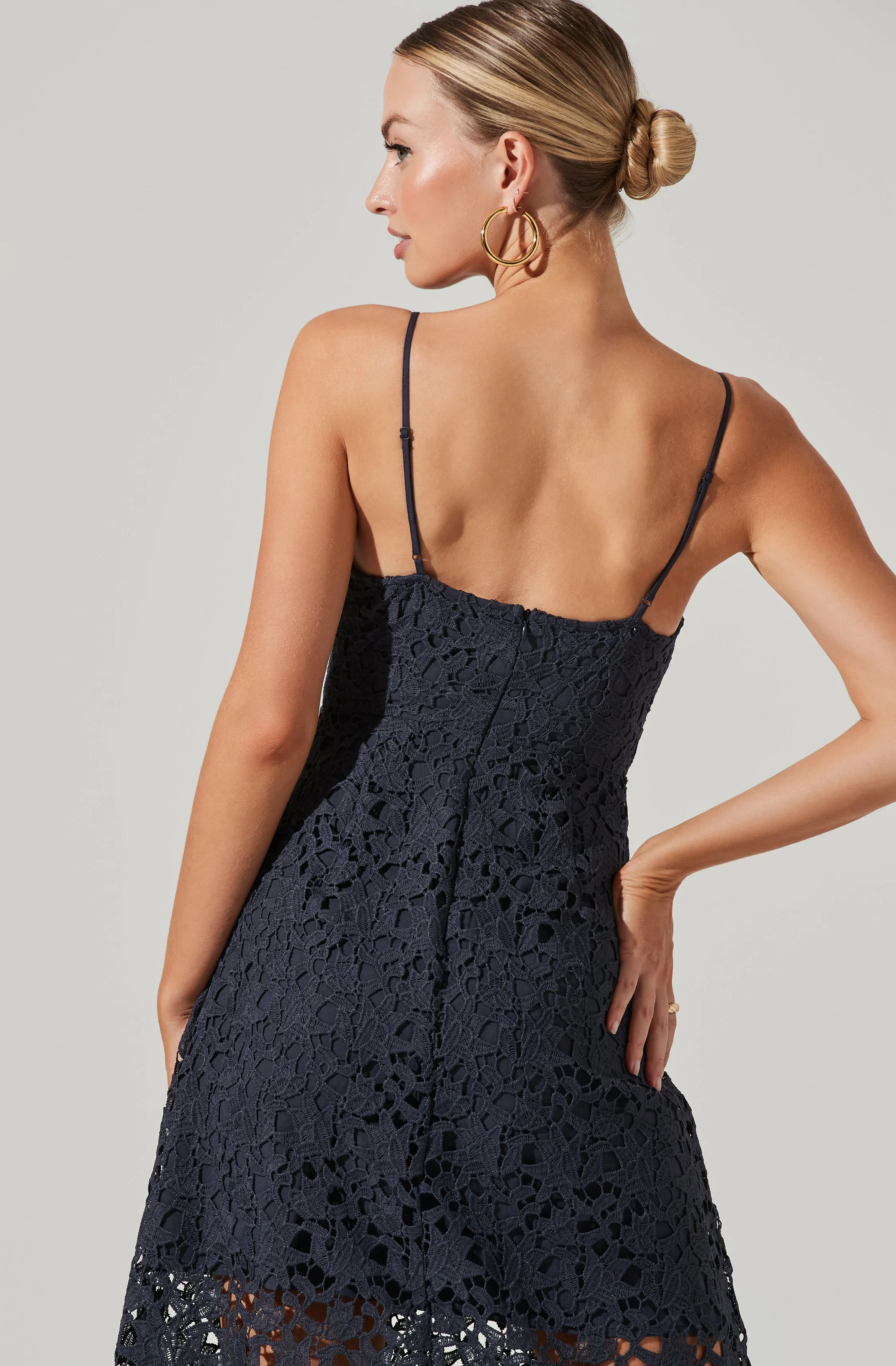 Lace A Line Midi Dress