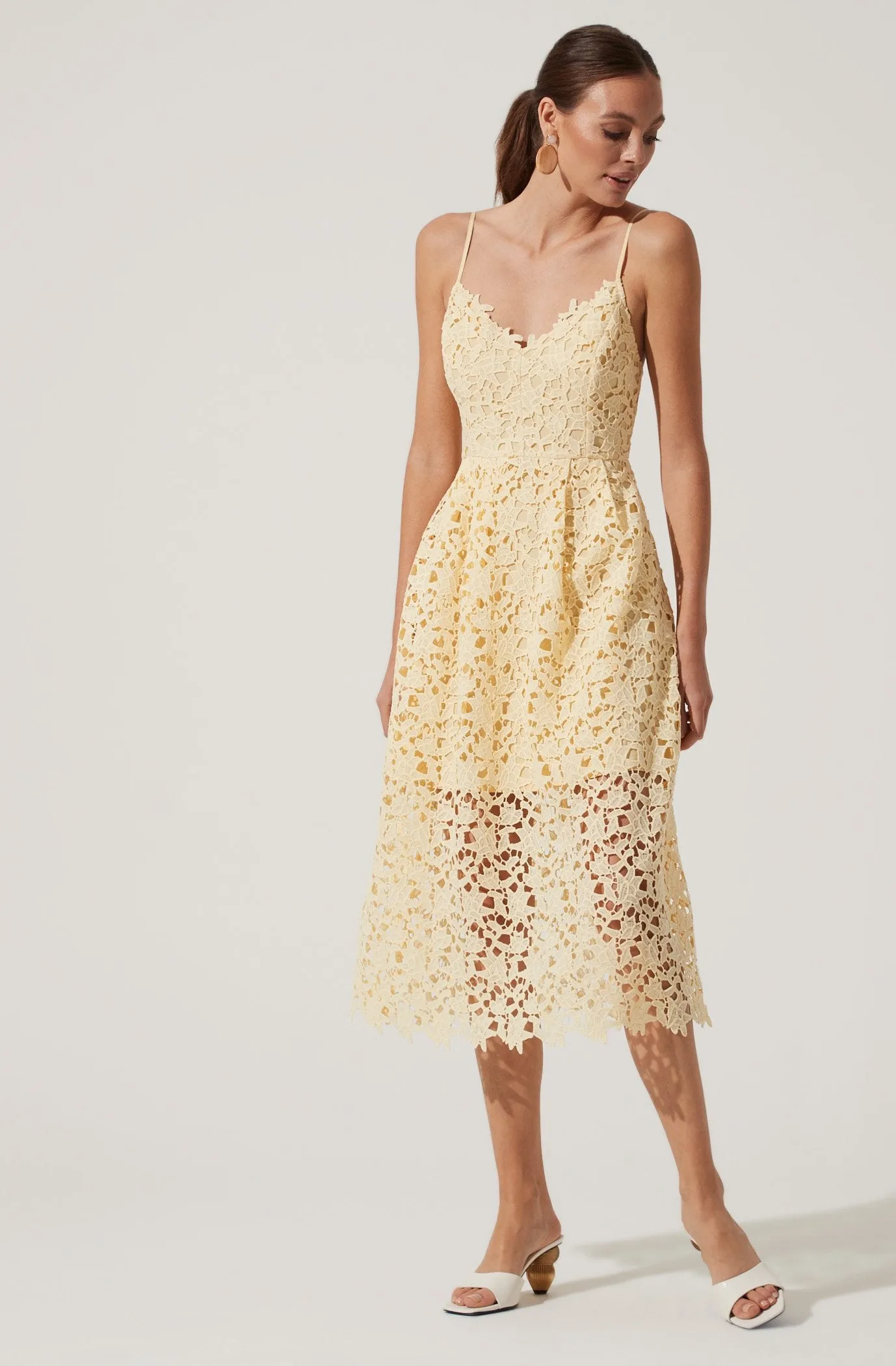 Lace A Line Midi Dress