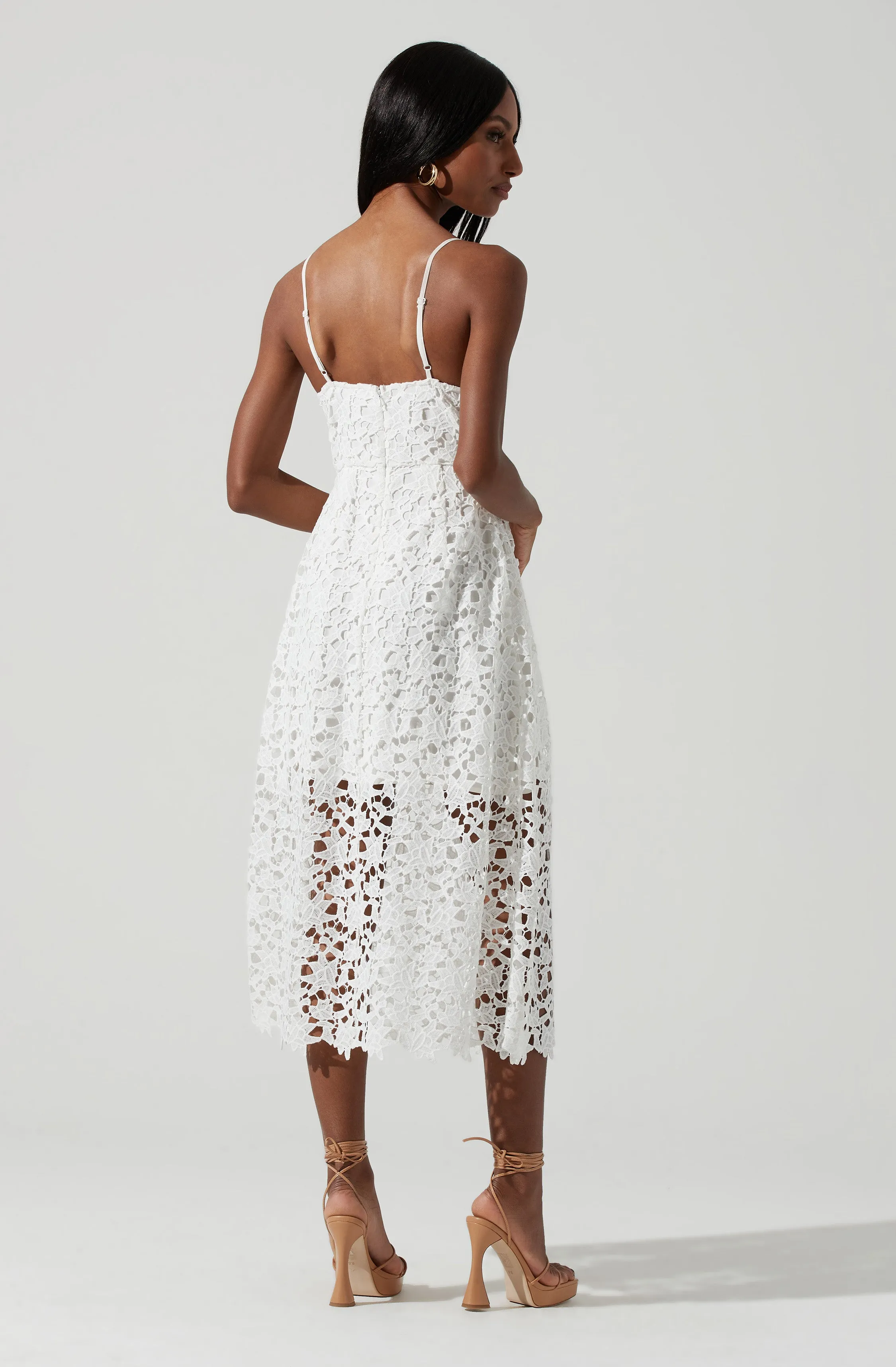 Lace A Line Midi Dress