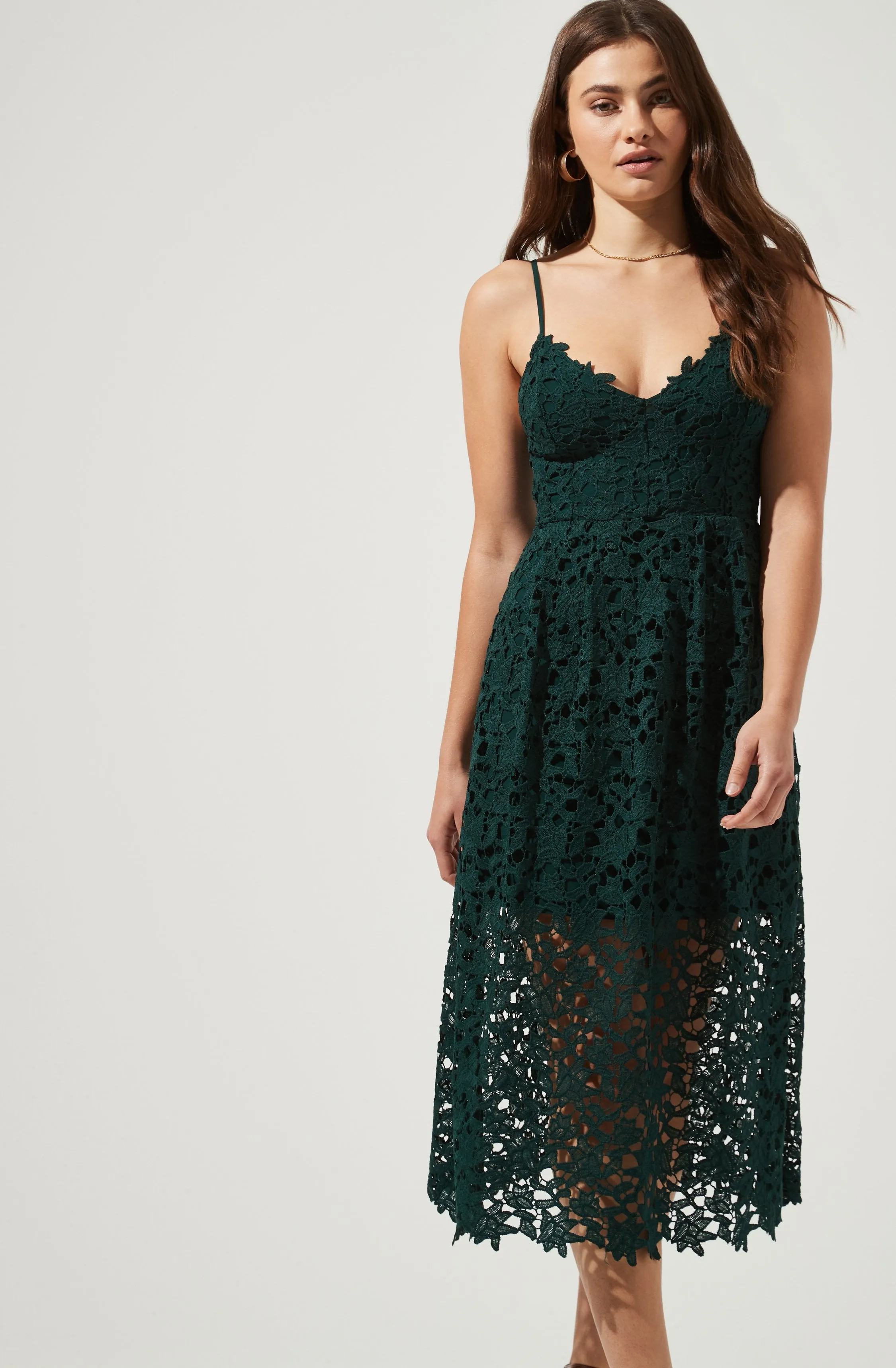 Lace A Line Midi Dress