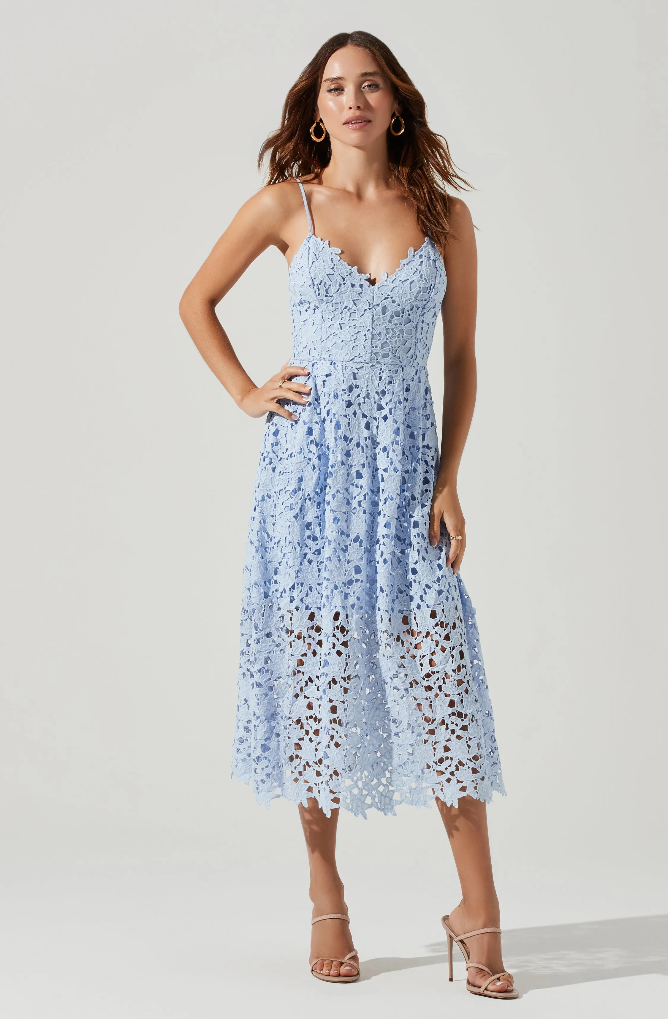 Lace A Line Midi Dress