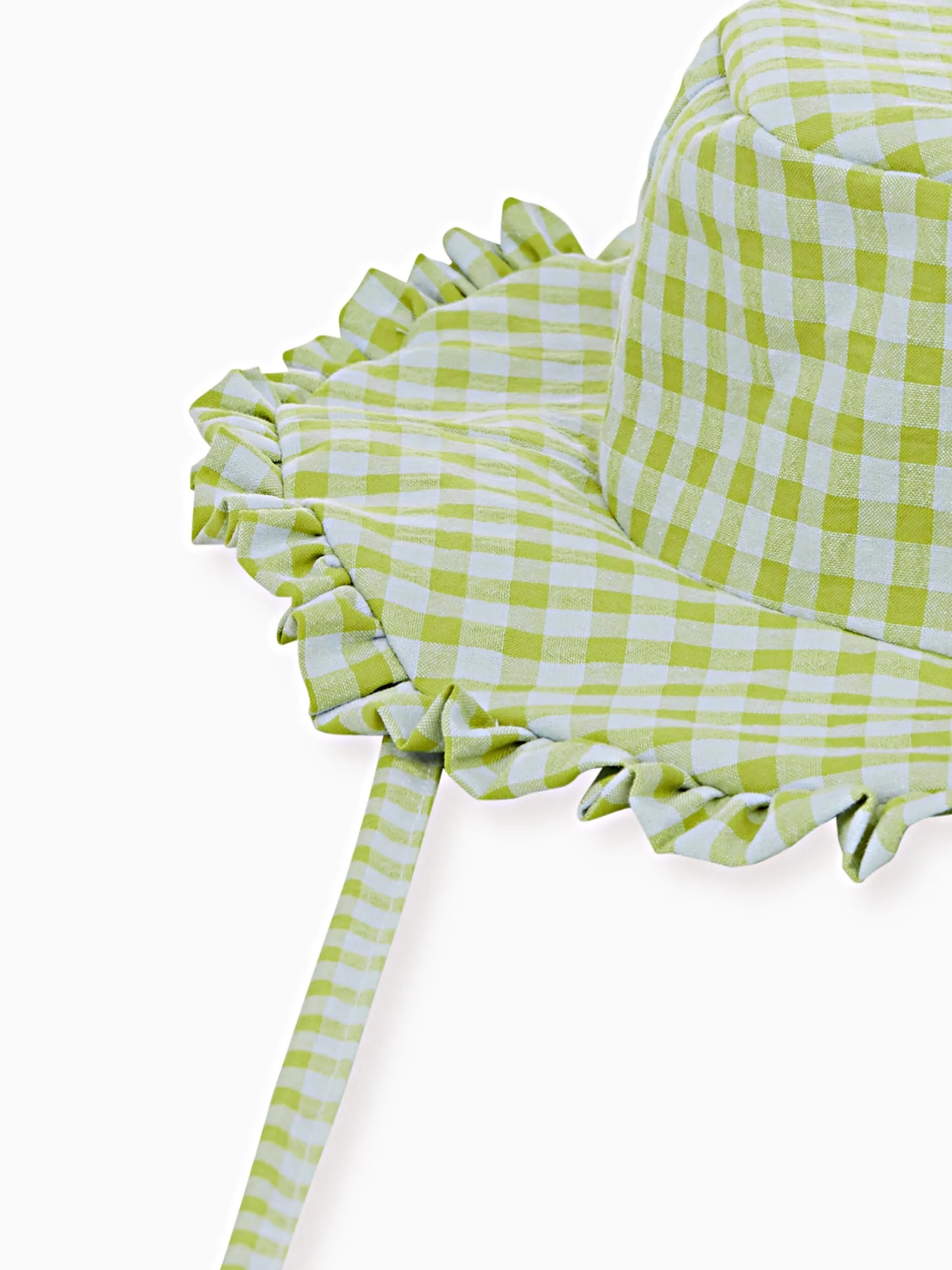 Lime Gingham Emilia Baby Girl Cotton Hat