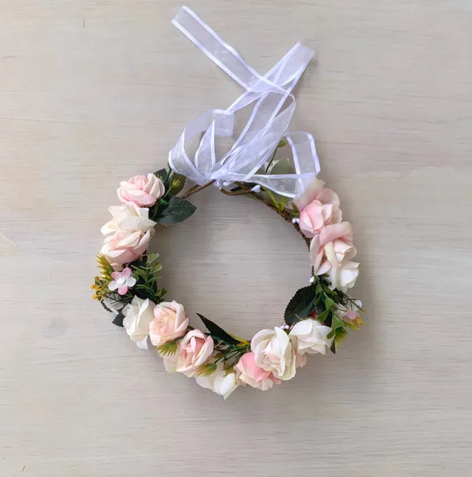 Macie Girls Soft Pink Flower Crown