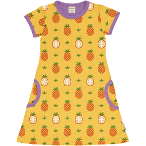 Maxomorra Pineapple Organic Cotton Short Sleeved Dress