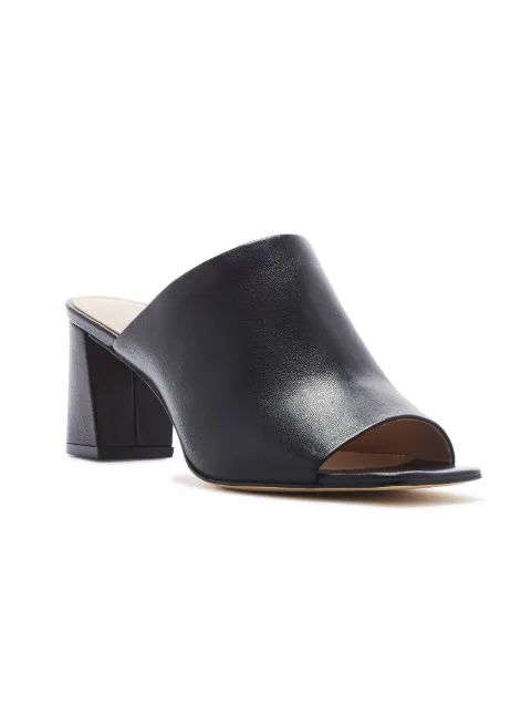 Mila Peep Toe Mule - Black