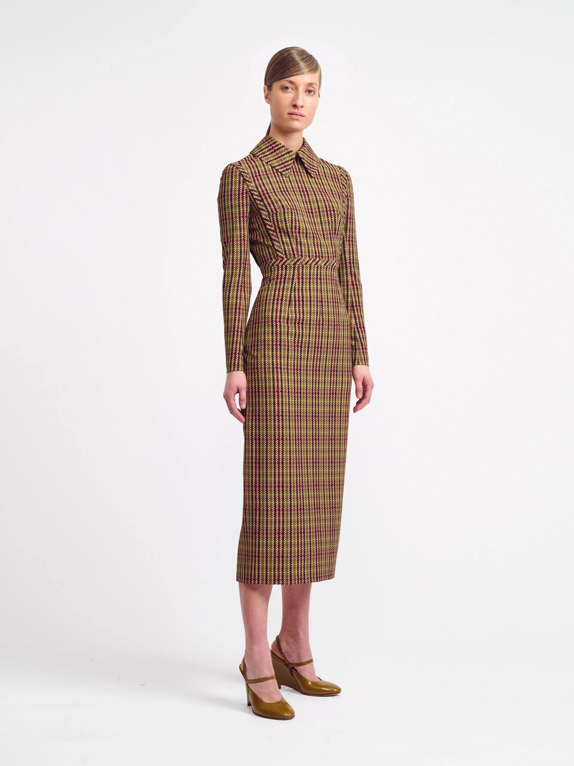 Miley Mulit-Coloured Houndstooth Crepe Georgette Dress