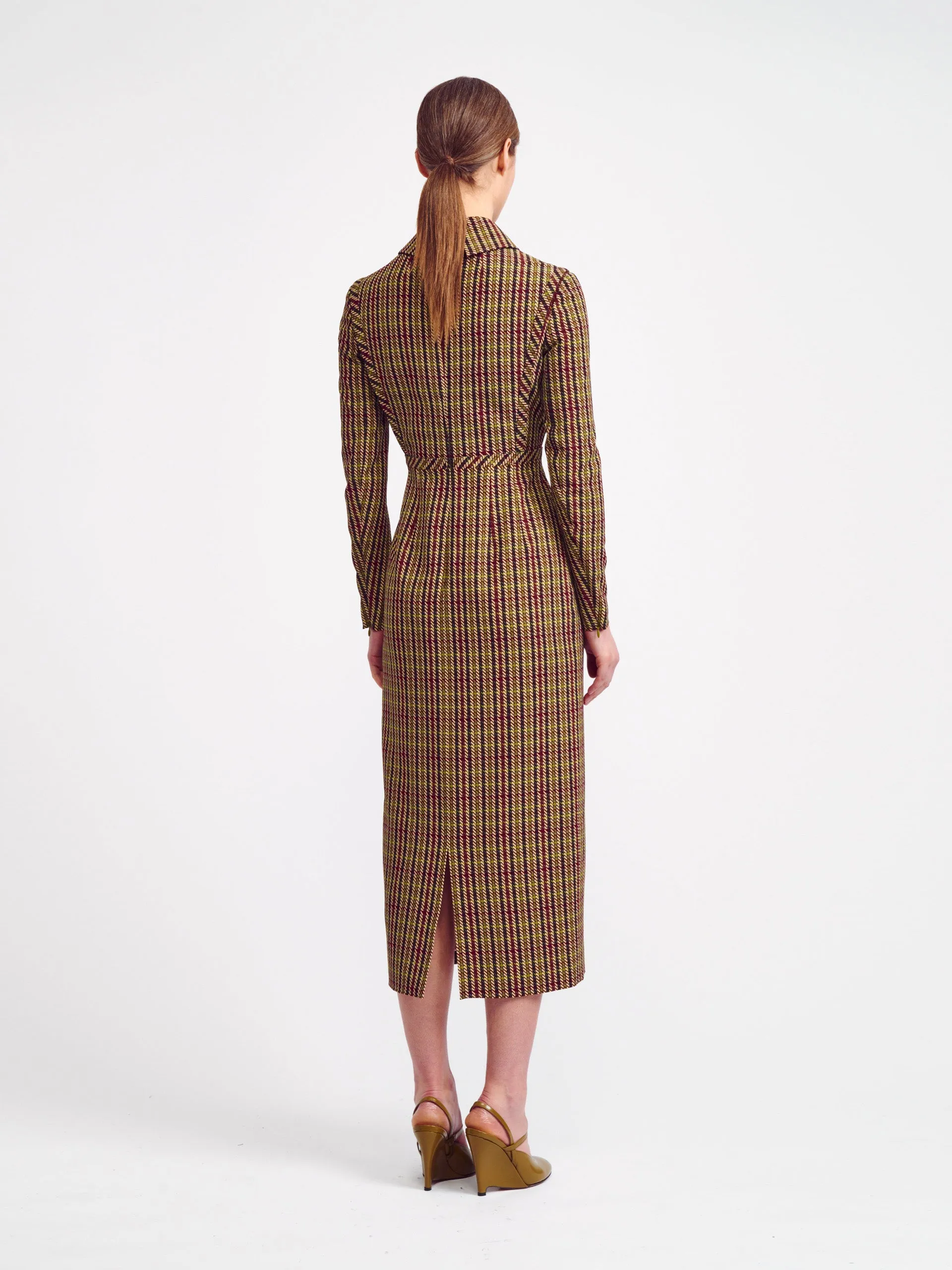 Miley Mulit-Coloured Houndstooth Crepe Georgette Dress