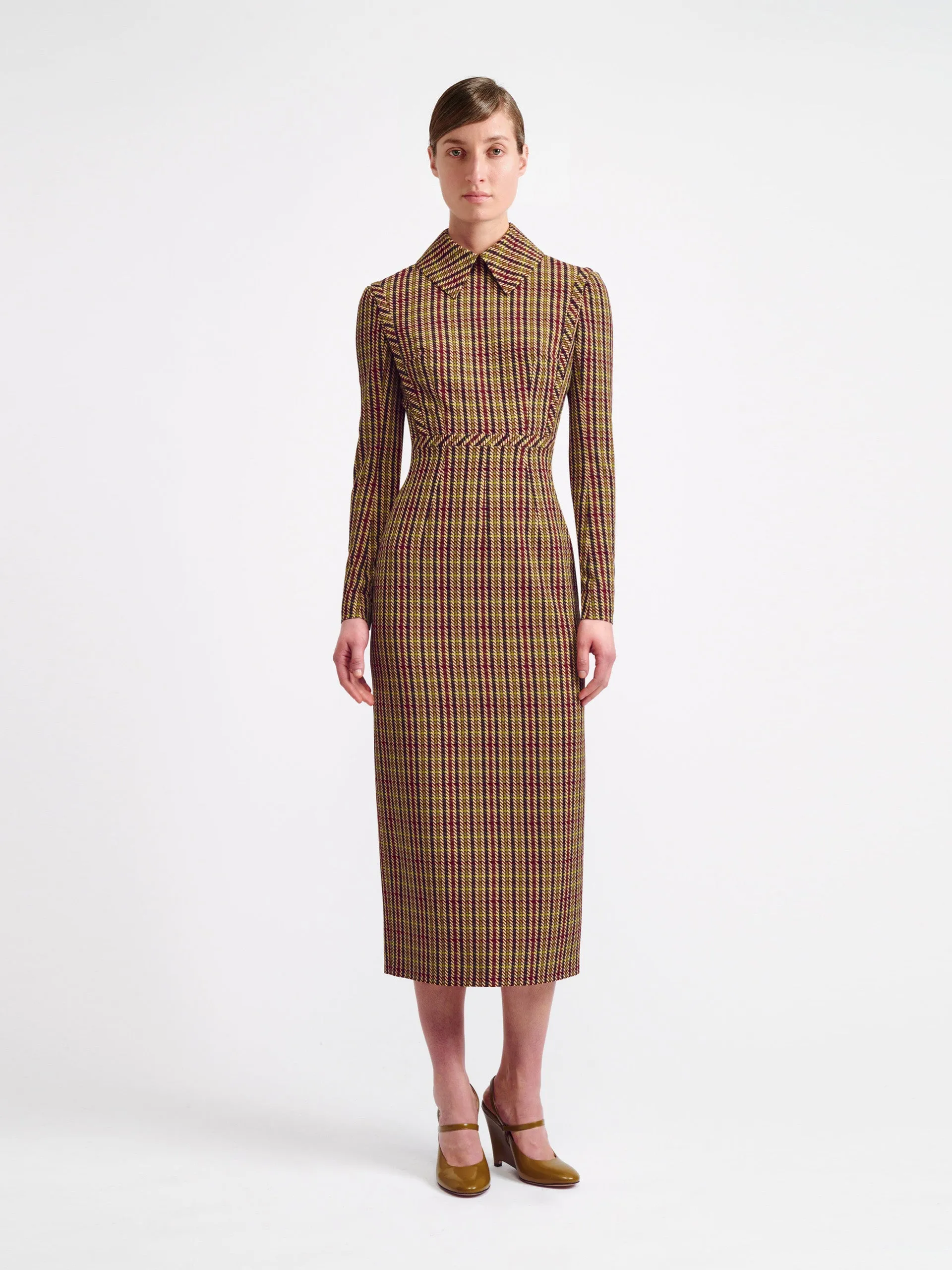 Miley Mulit-Coloured Houndstooth Crepe Georgette Dress