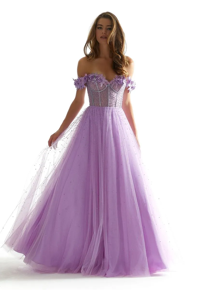 Morilee Off Shoulder A-Line Prom Dress 49075