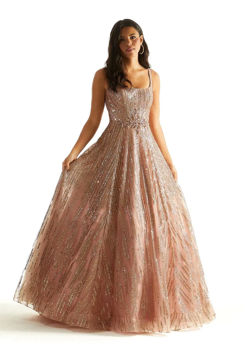 Morilee Sequin Scoop Neck Ball Gown Prom Dress 49065