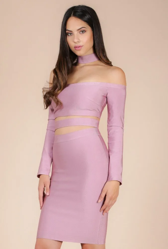 Naughty Grl Sexy Bandage Dress - Blush