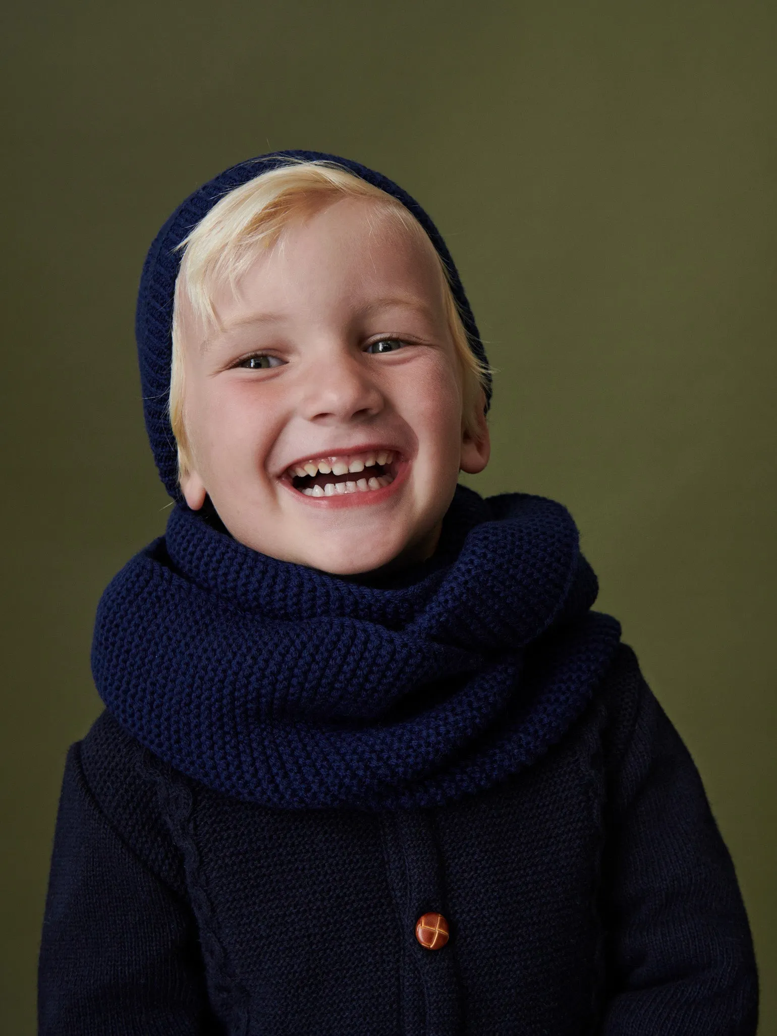 Navy Merino Kids Snood