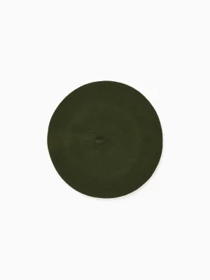 Olive Green Kids Wool Beret