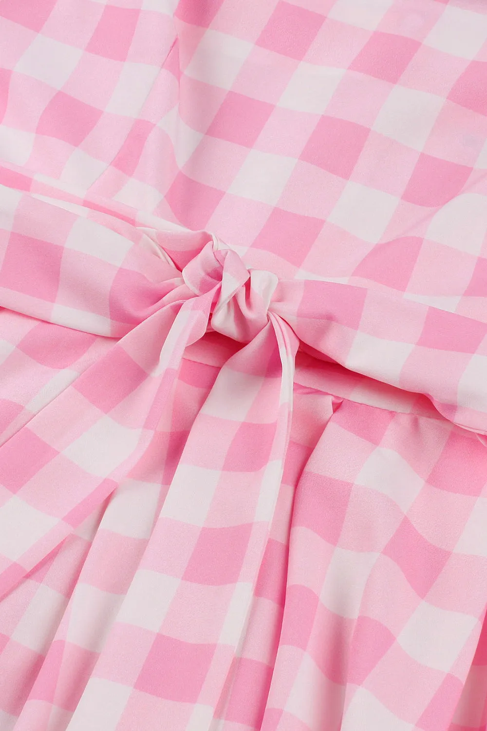 Pink Plaid Pin Up Vintage 1950s Dress