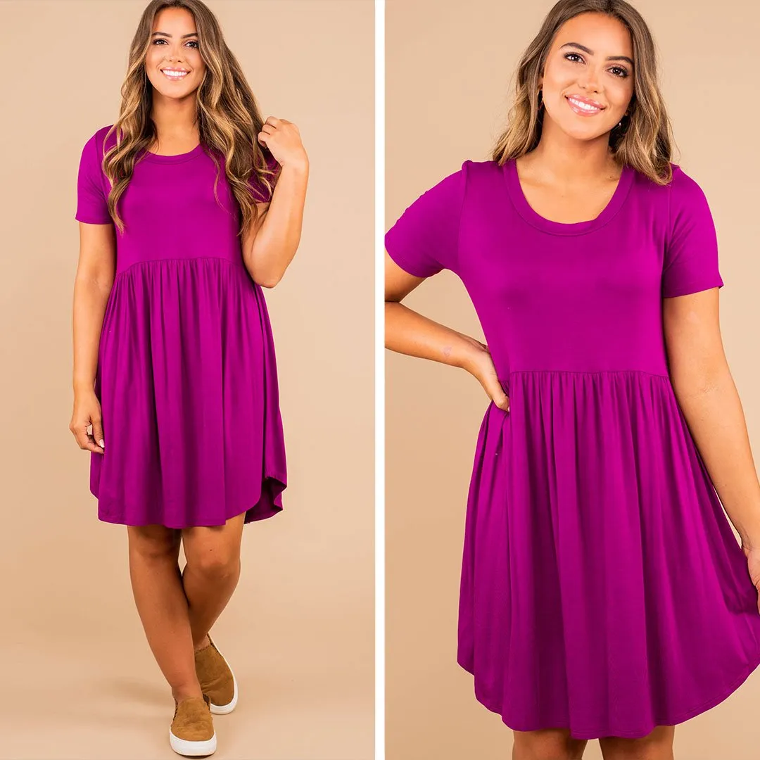 Playful Playlist Magenta Pink Babydoll Dress