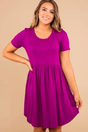 Playful Playlist Magenta Pink Babydoll Dress