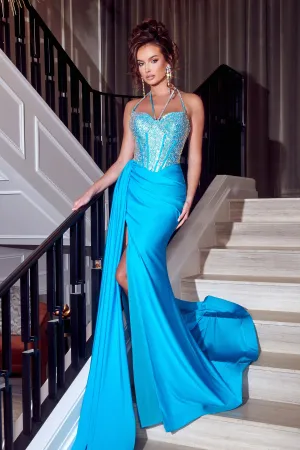 PORTIA & SCARLETT PS23377 Bejeweled Corset Gown